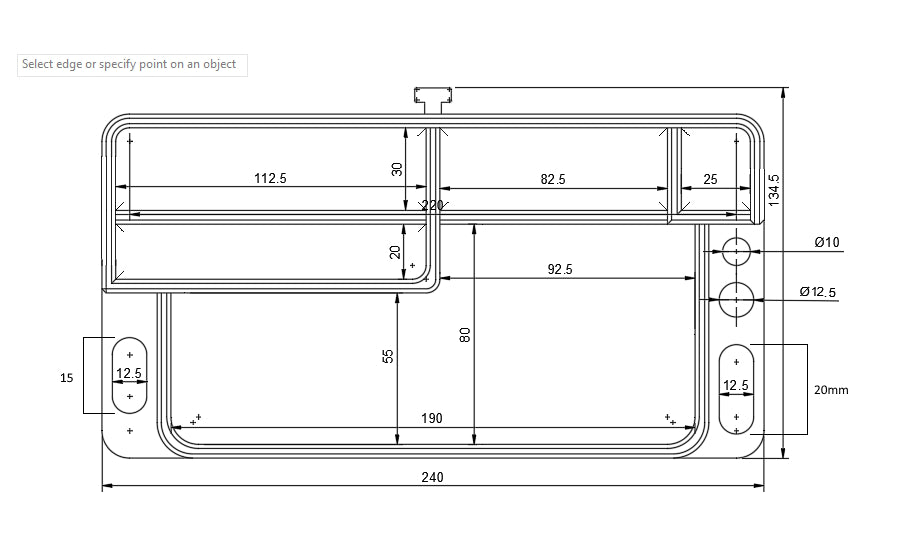 240mm Ice Shanty Hub Shelf with Gear Tracks - Includes Hub Adapter